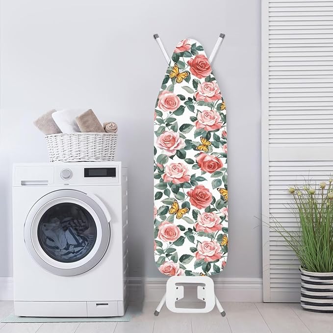 Rose Butterfly Ironing Board Cover and Pad Lightweight Soft Ironing Pad