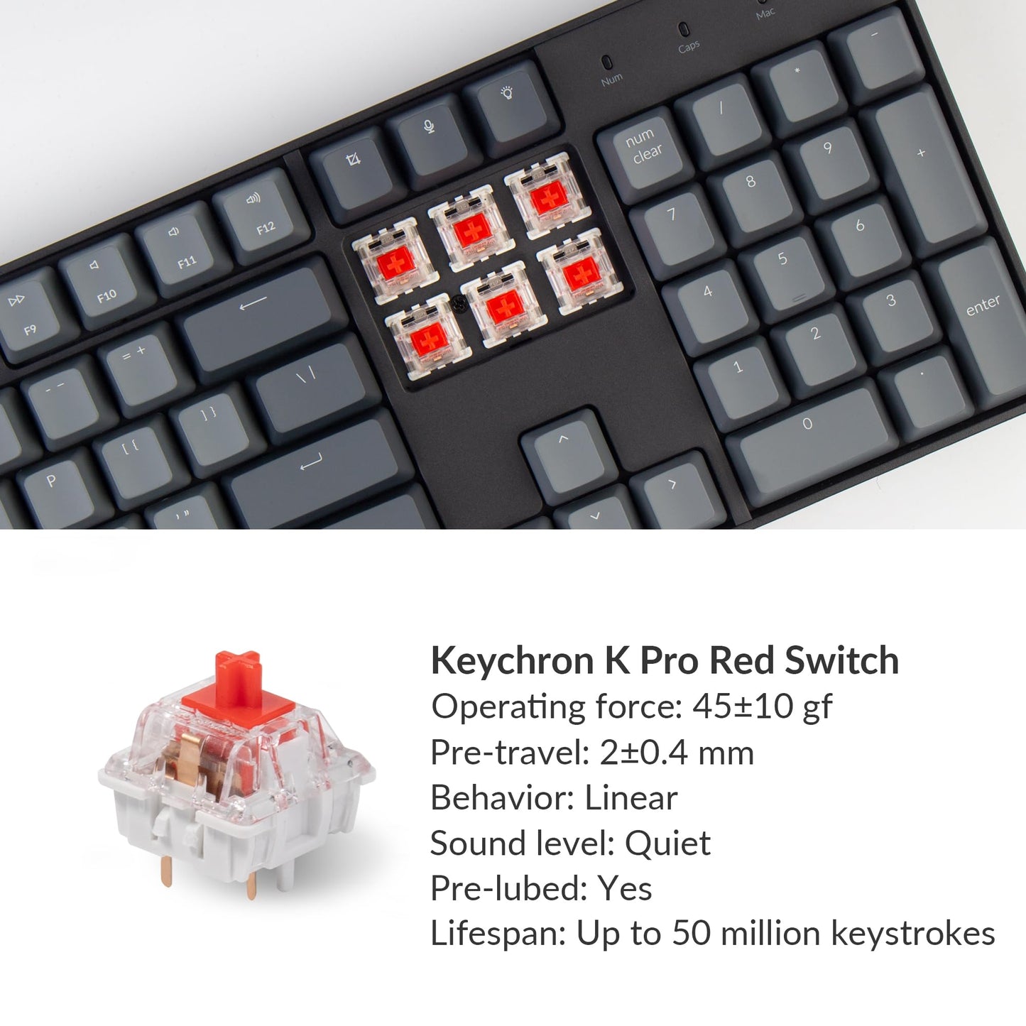 Keychron K10 Full Size 104 Keys Bluetooth Wireless Mechanical Gaming Keyboard for Mac Windows K Pro Brown Switch, Multitasking/White LED Backlight/USB C Wired Computer Keyboard