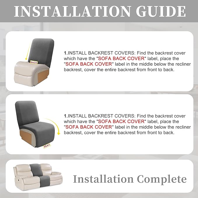 100% Waterproof Sectional Recliner Couch Covers