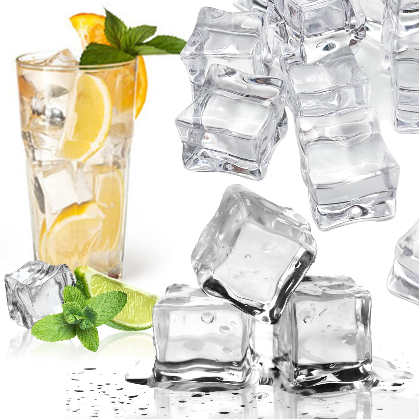 LYFJXX Fake Ice Cubes, 30 mm 25 PCS Artificial Acrylic Crystal Diamonds for Vase Fillers,Table Scatter, Party Favor, Wedding Decoration, Photography Props, Food Display, DIY crafts