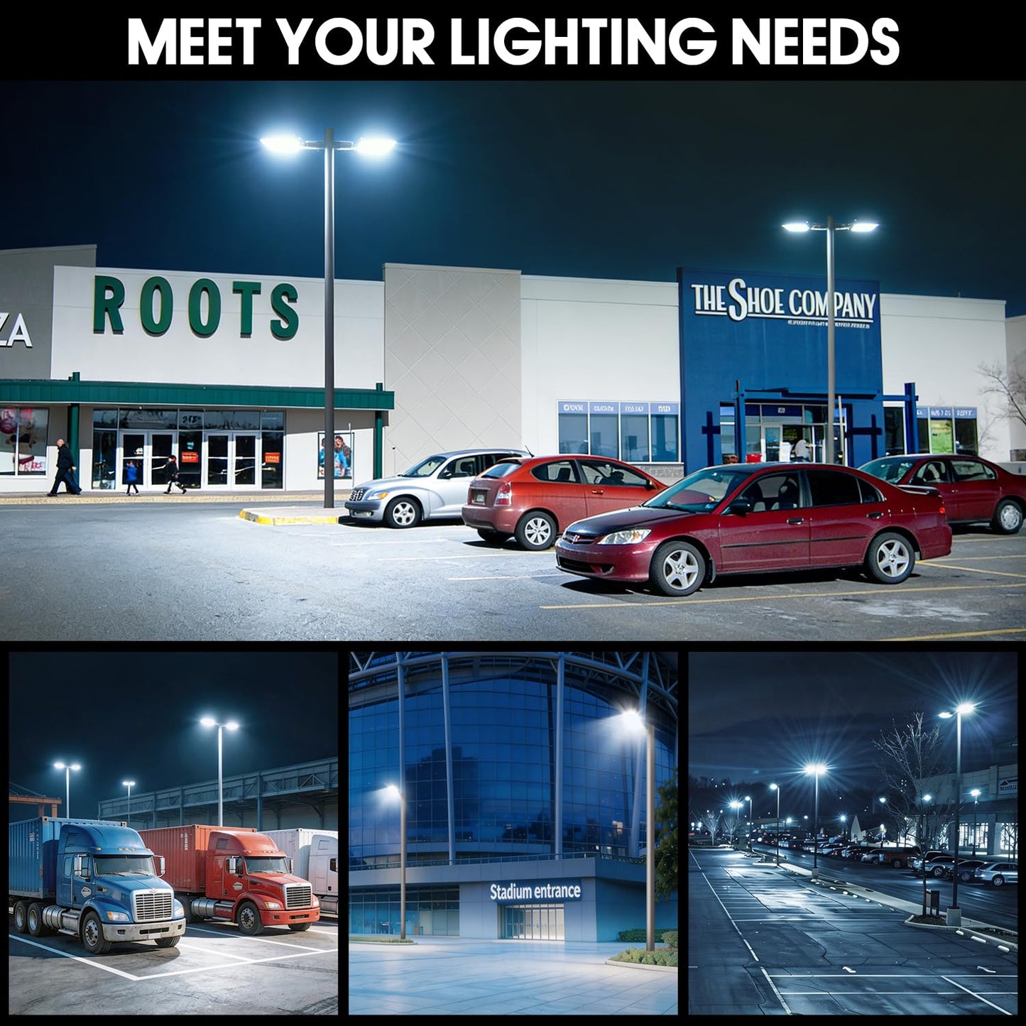 Dream Eeve 350W LED Parking Lot Light Slip Fitter Mount 52500LM Dusk to Dawn 5000K Outdoor Area Security Commercial IP65 Waterproof 100-277V for Driveway Parking Lot Stadium