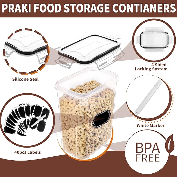 PRAKI Airtight Food Storage Containers Set