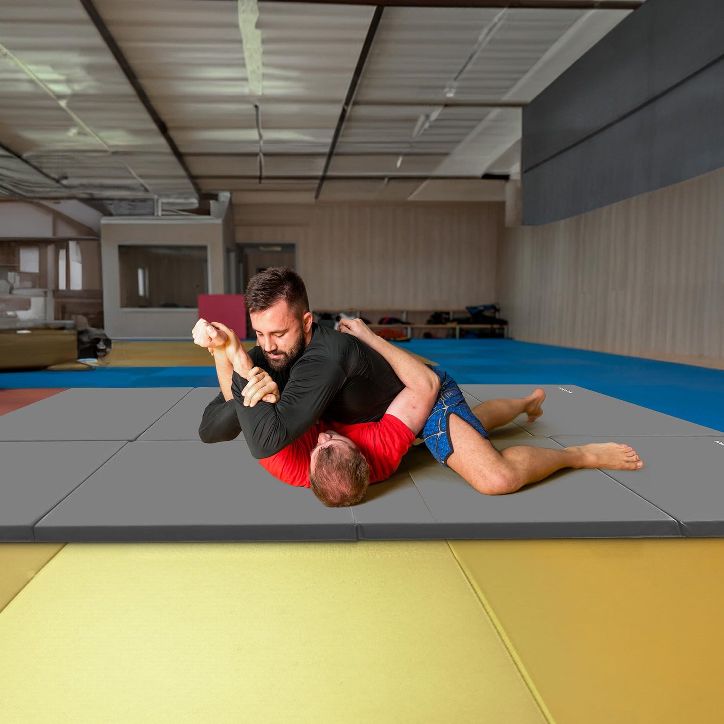BalanceFrom 10x4 Feet 4-Panel Folding Gymnastics Mat – 2-Inch Thick Pad with Vinyl Surface and Carrying Handles for Tumbling, Yoga, Pilates, Home Workouts, and Martial Arts