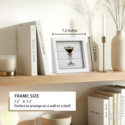 Nitelat Espresso Martini Bar Signs Decor, Espresso Martini Gifts, Preppy Pink Bow Cocktail Wooden Frame Block Signs for Home Bar Cart Girls Room Bedroom Desk Tabletop Shelf Wall Decorations
