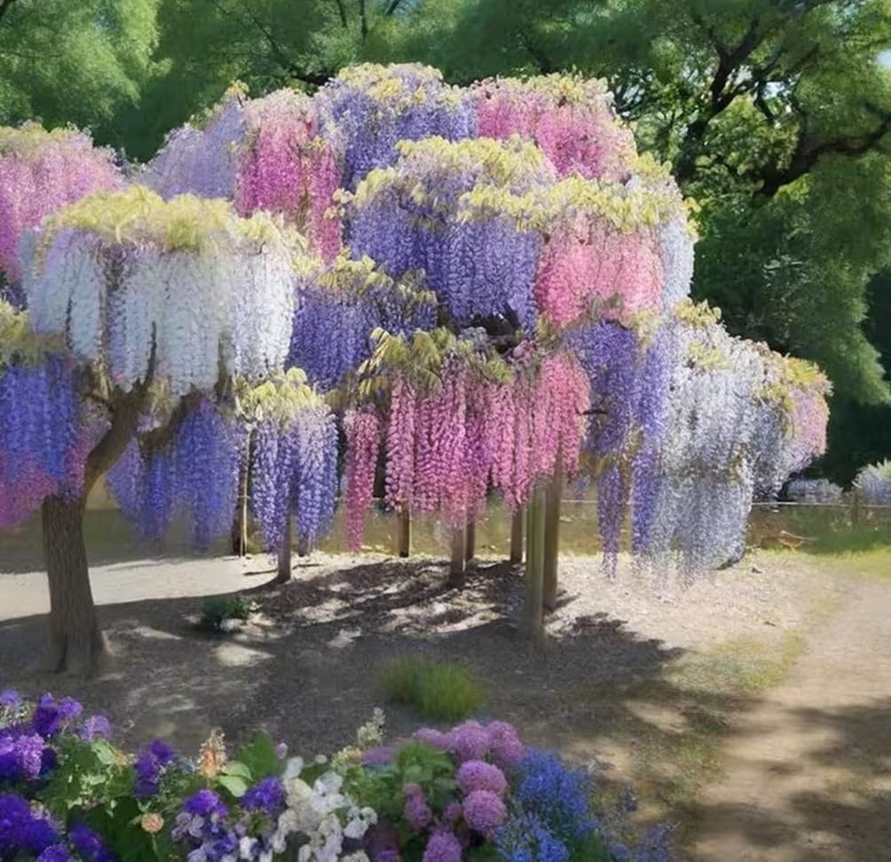 Wisteria Seeds Variety Pack – 15 Seeds Total (5 Pink, 5 Purple, 5 White) – Fast Growing Perennial Flowering Vine for Trellis, Arbor & Garden – Fragrant Climbing Plant Seeds for Outdoor Planting