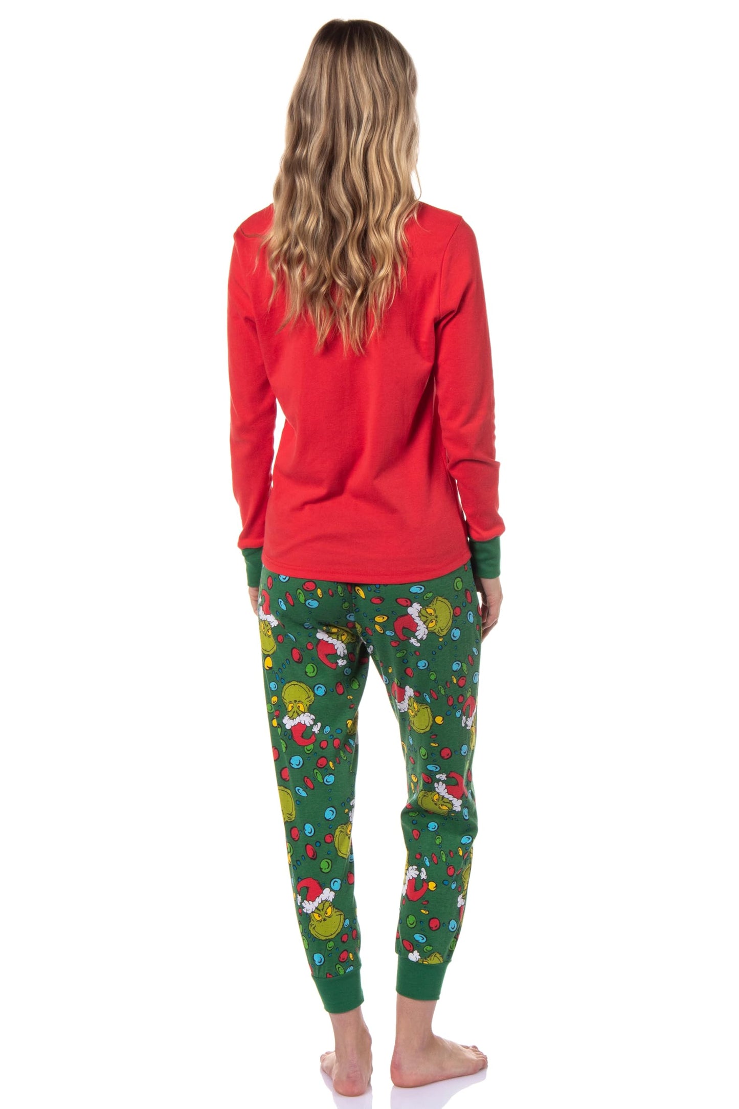 Dr. Seuss How GRINCH Stole Christmas Lights Sleep Pajama Set (Womens', Medium)