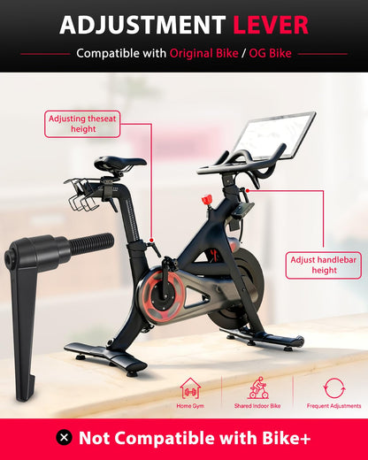 TCVG Alloy L-Handle Adjustment Lever Compatible with Peloton Bike Seat and Handlebar Height Adjustment, Exercise Bike Accessory