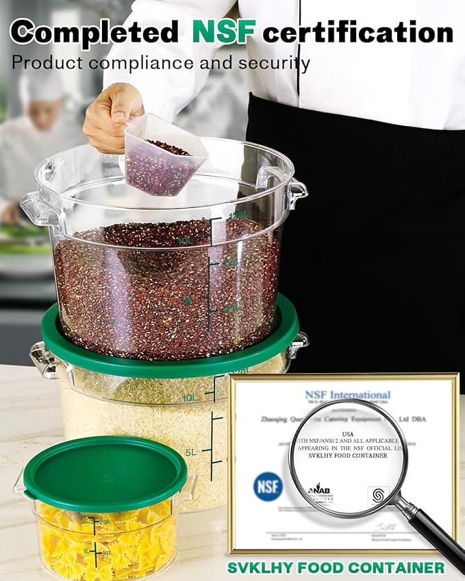 4QT NSF Round Food Storage Containers