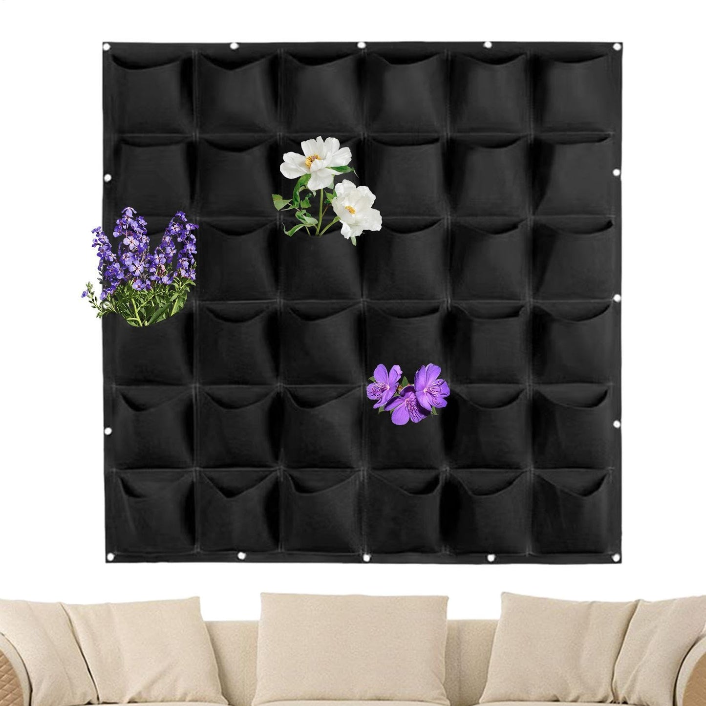 Living Wall Planter,36 Pockets Felt Vertical Greening Flower Container - Hangable Flower Grow Bag,for Vegetable Tomato Yard Outdoor Indoor Fence Home Balcony