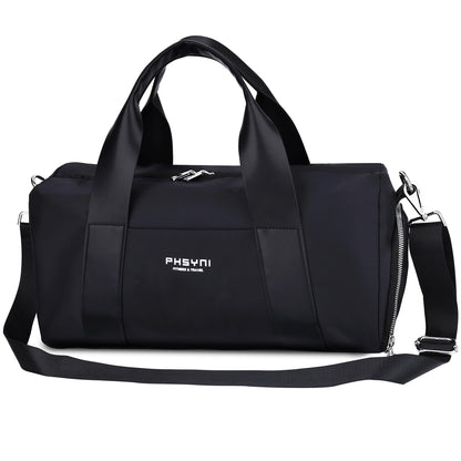 Sports Small Gym Bag for Women & Girls and Kids, Cute Mini Duffle Bag with Wet Pocket & Shoes Compartment, Personal Item Travel Workout Bag, 16"-Small, Black