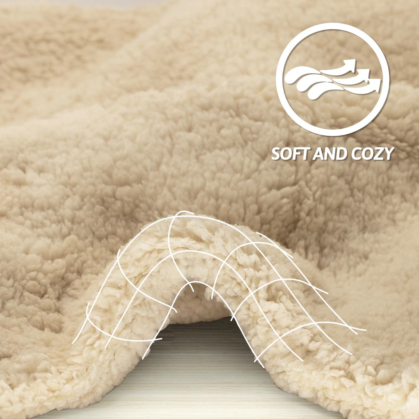 furrybaby Premium Soft Dog Blanket for Medium Small Dogs Puppy Cat Washable Sherpa Fleece 100x120 cm Pet Throw for Bed Furniture Couch Sofa Protection(Large, Beige Blanket)