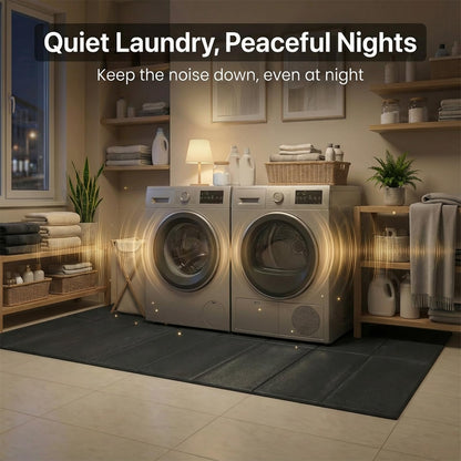 Foldable High-Density Washer Dryer Mat, 68 x 29.5 in, Noise Reduction Anti-Vibration Mat, Waterproof & Non-Slip, Floor Protection – Ideal for Late-Night Laundry & Pet-Friendly Homes