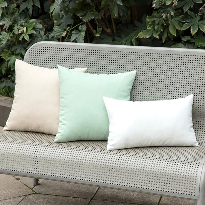 MIULEE Pack of 2 Decorative Outdoor Solid Waterproof Throw Pillow Covers Faux
