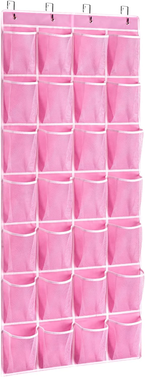 KEEPJOY 28 Pocket Over The Door Shoe Organizer, Hanging Door Shoe Holder Rack