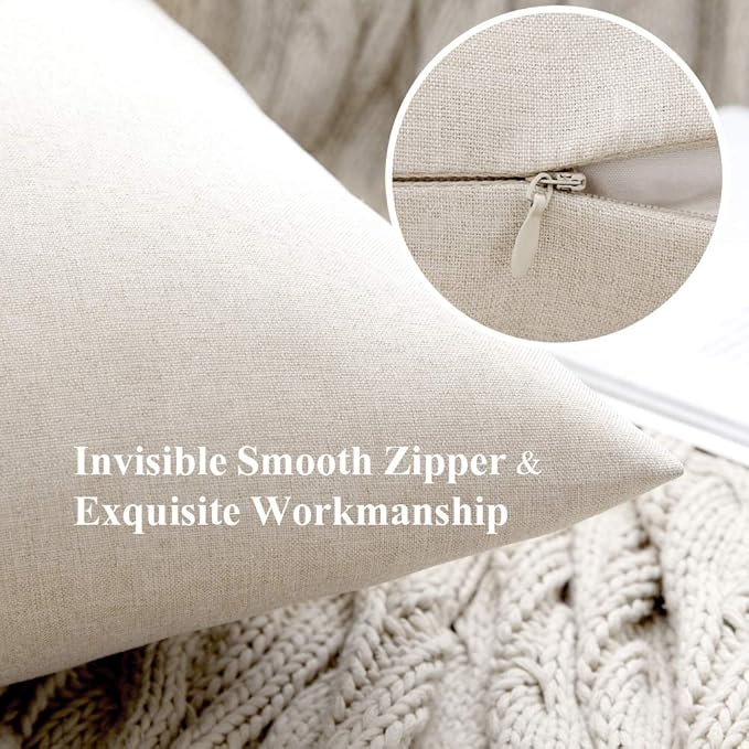MIULEE Pack of 2 Decorative Outdoor Solid Waterproof Throw Pillow Covers Faux