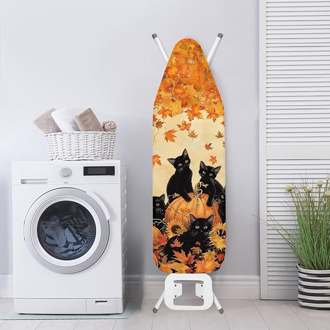 Fall Leaves Cat Pumpkins Ironing Board Covers Standard Washable Ironing Board