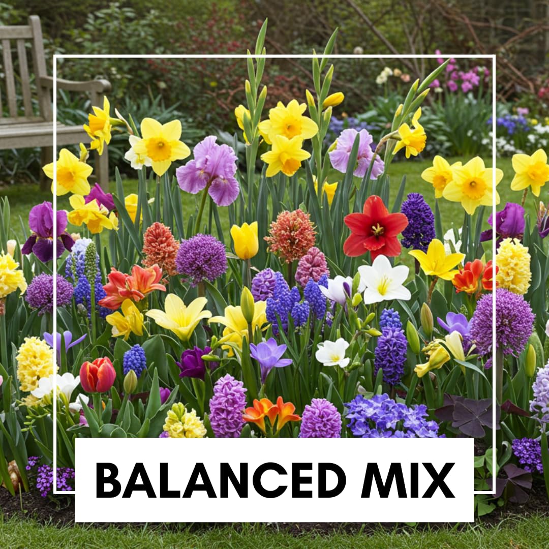 Complete Spring and Fall Flower Garden | 50 Fresh Bulbs | Bloom All Spring and Summer, Easy to Grow Flower Bulb, Indoor/Outdoor