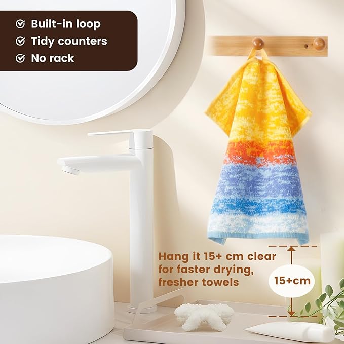 SEMAXE 100% Cotton Washcloths 12-Pack, 13 × 13 Inch Soft Luxury Face Towels –