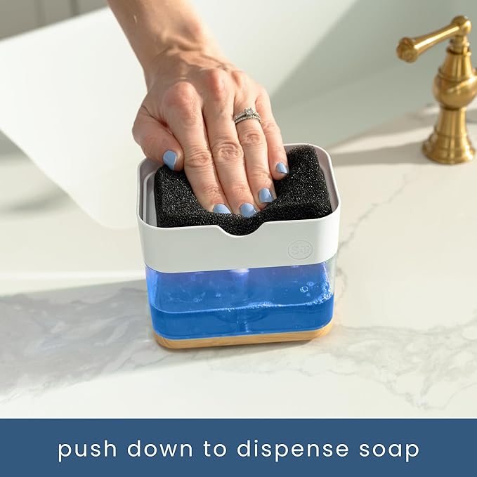 S&T INC. Dish Soap Dispenser and Sponge Holder