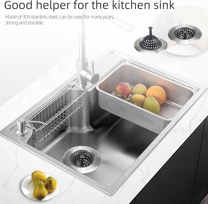 Kitchen Set of 2 Sink Strainers, Flexible Silicone Good Grip Kitchen Sink