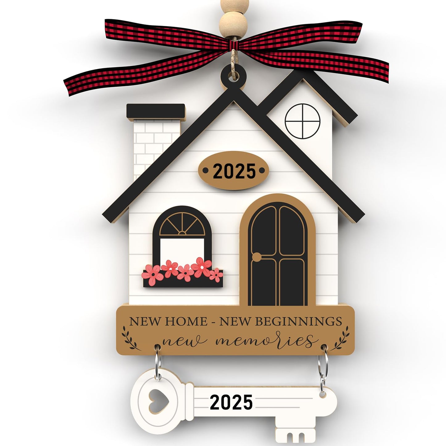 House Warming Gifts New Home - Housewarming Gifts for New House - Housewarming Gift Presents for Women, Couple - New House New Beginning -New House Owners Gift Ideas - Wooden Christmas Ornament 2025