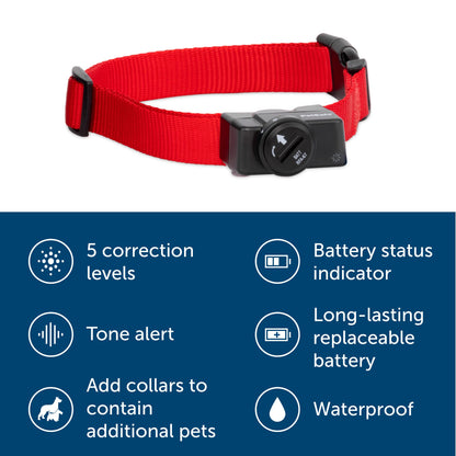 PetSafe Wireless Pet Containment System Receiver Collar for Dogs, Wireless Dog Collar Waterproof Material, Fits Small, Medium, Large Pets, Electric Fence Receiver Collars (Red and Black)
