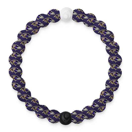 Lokai Silicone Beaded Bracelet for Men & Women, NFL Football Collection - Baltimore Ravens, Medium - Silicone Jewelry Fashion Bracelet Slides-On for Comfortable Fit