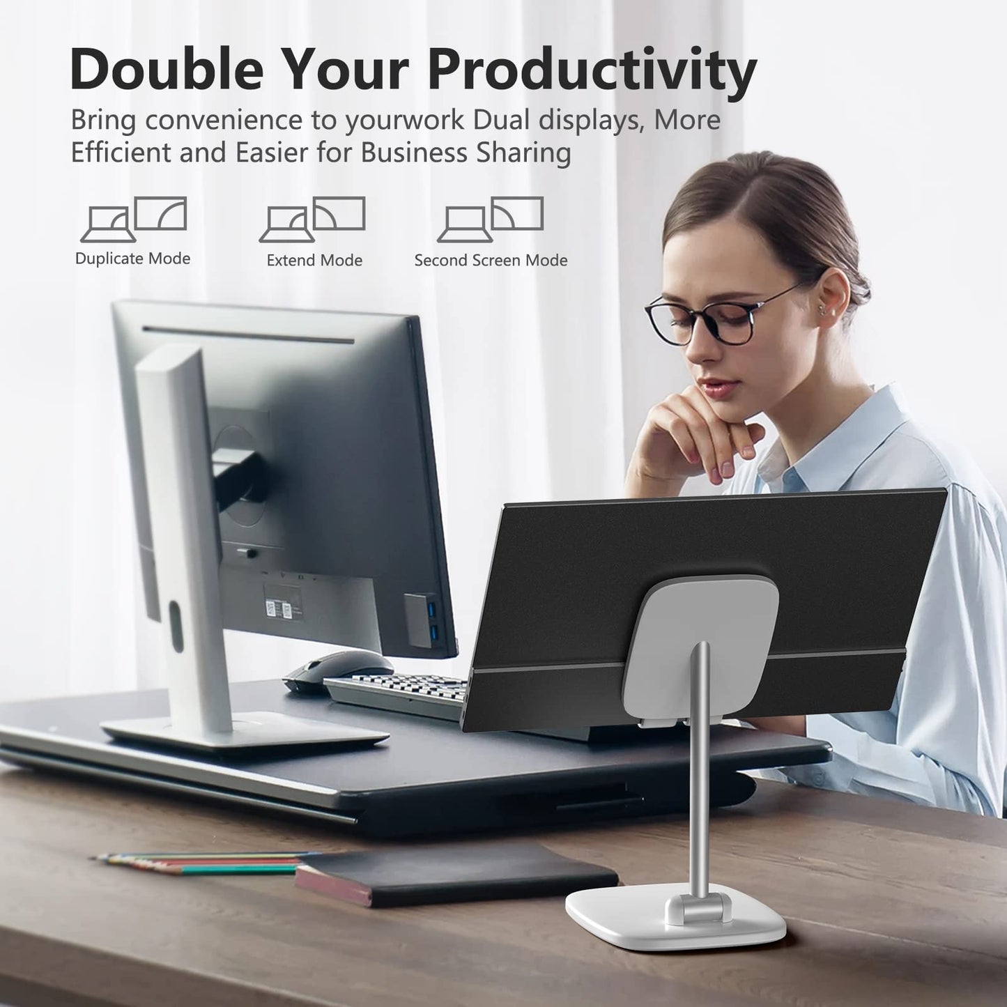 15.6inch Portable Monitor,1080P USB-C HDMI Second External Monitor for Laptop,PC,Mac Phone,PS,Xbox,Swich,IPS Ultra-Thin Zero Frame Gaming Display/Premium Smart Cover