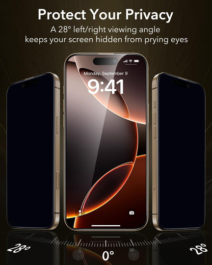 ESR Accessory Glass by Corning™ 3 Pack 9H+ Glass for iPhone 17 Pro Max Screen Protector, Military Grade Shatterproof & Durable with UltraFit Tray