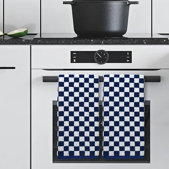 Jacquotha Navy Blue Hand Towels 4 Pack, Cotton Decorative Bathroom Hand Towels