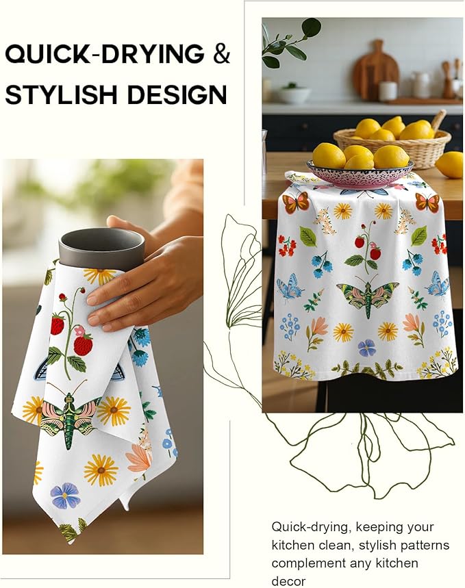 Flour Sack Kitchen Towels Set of 2-18x26 Cotton Dish Towels