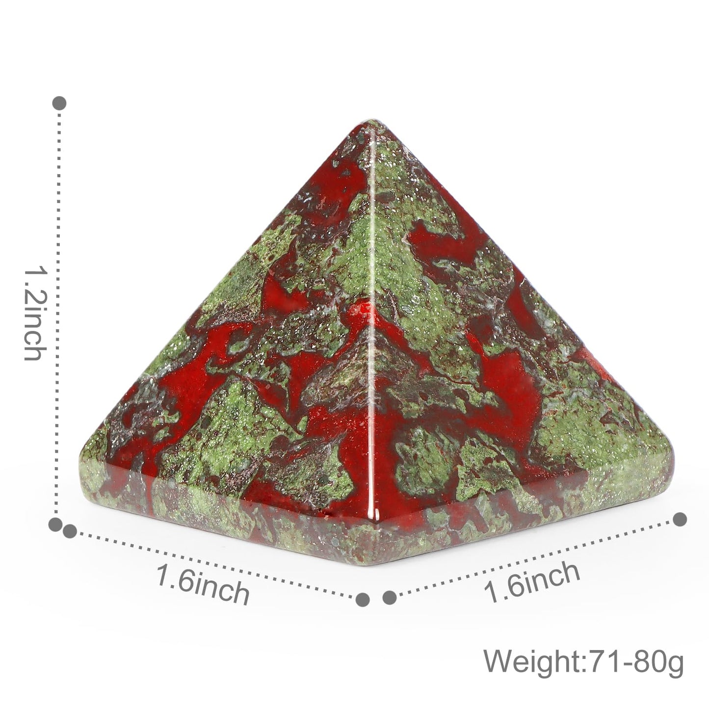 Artistone 1.6" Dragon Blood Stone Crystal Orgone Pyramid Positive Energy Generator Healing Crystals Chakra Meditation Pyramids Decoration for Home