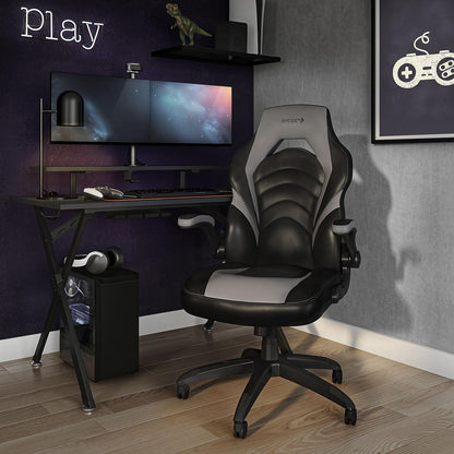 Staples Emerge Vortex Bonded Leather Ergonomic Gaming Chair with Lumbar Support, High Back and Adjustable Tilt Lock