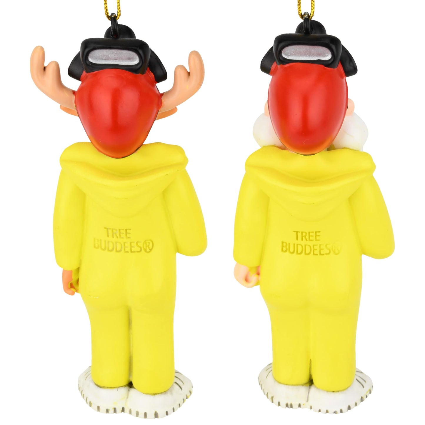 Tree Buddees Breaking Bulbs Christmas Ornaments 2-Pack Funny Parody Santa & a Reindeer in Hazmat Suits – Holiday Pop Culture Décor