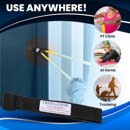 RangeMaster TheraLoop Door Anchors │ Non-Slip │ Complements Exercise Bands or Tubes │ Great for Exercising or Strengthening Activities│2 Pack (Black)