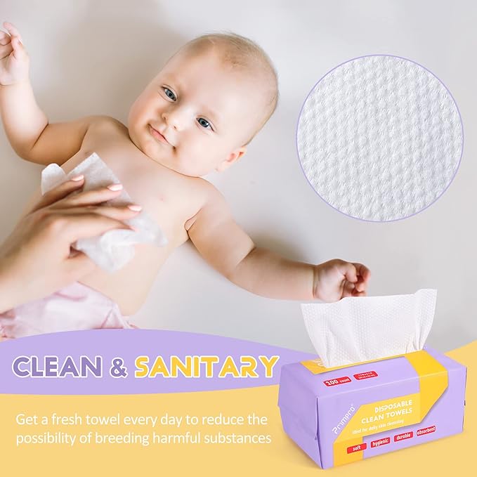 600 Count Disposable Face Towels Ultra Soft Hand Washcloth Lint-Free Dry Wipes