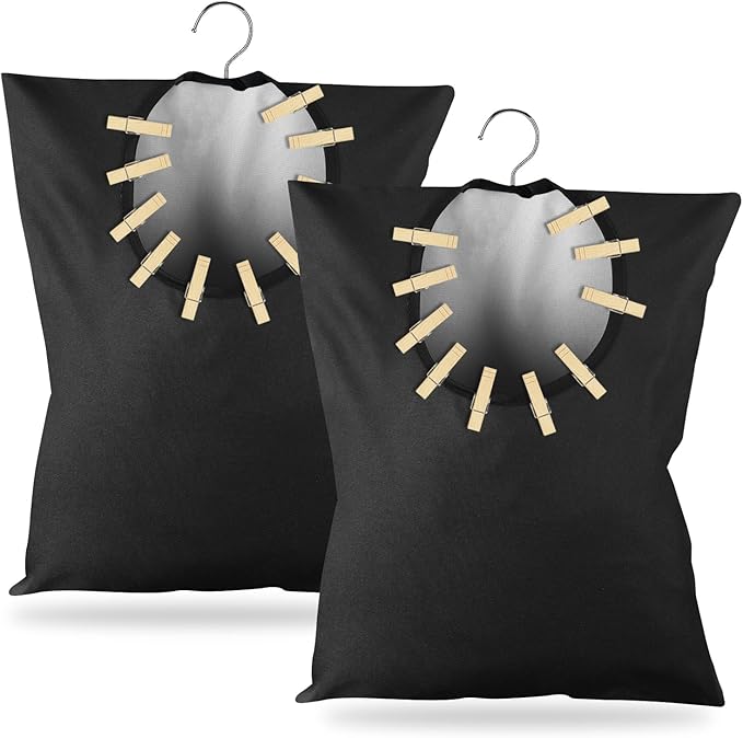 2 Pcs Clothes Pin Hanging Bag