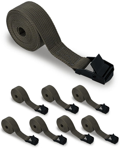 upperosey Trail Camera Straps 8 Packs, Game Cam Mounting Straps w/Durable Alloy Buckle, 6 ft. Long Nylon Utility Strap for Hanging Deer Camera, 25mm Width (Brown)
