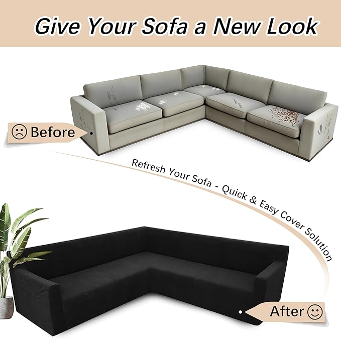 Arfntevss Stretch Sectional Couch Covers L Shaped Corner Sectional Sofa Cover