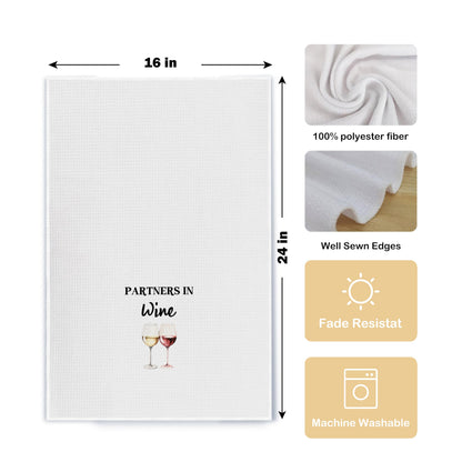 Qpenm Funny Wine Kitchen Towel Set, Decor Gifts for Women & Wine Lovers, Funny Tea Towels, 2 x 16x24 Inch