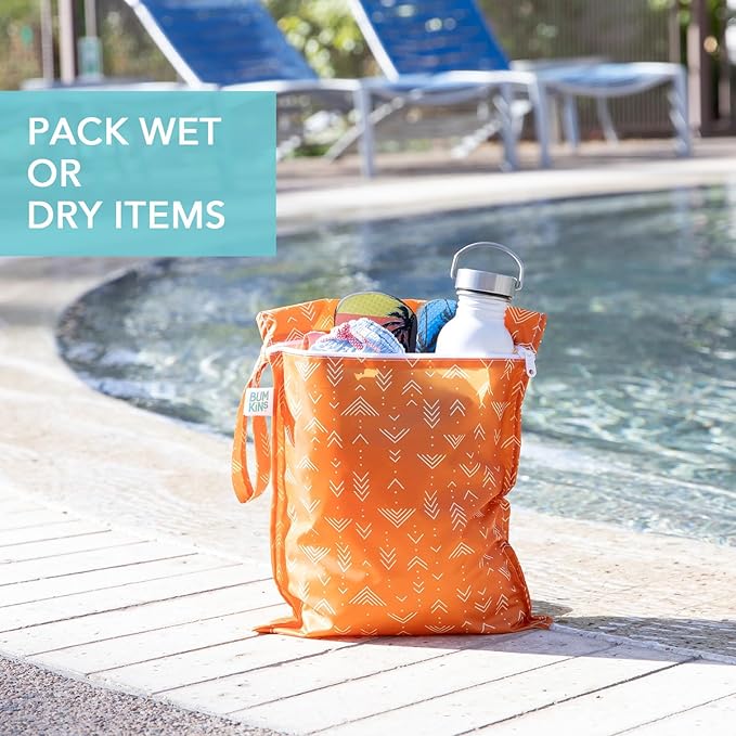 Bumkins Waterproof Wet Bag for Baby, Swim Suit, Cloth Diapers, Pump Parts