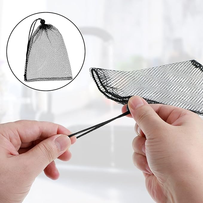 TecUnite 10 Pcs Mesh Bags Drawstring Laundry Bags Large Nylon Mesh Gift