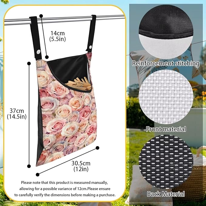 Clothes Pin Hanging Bag with Hanging Rope