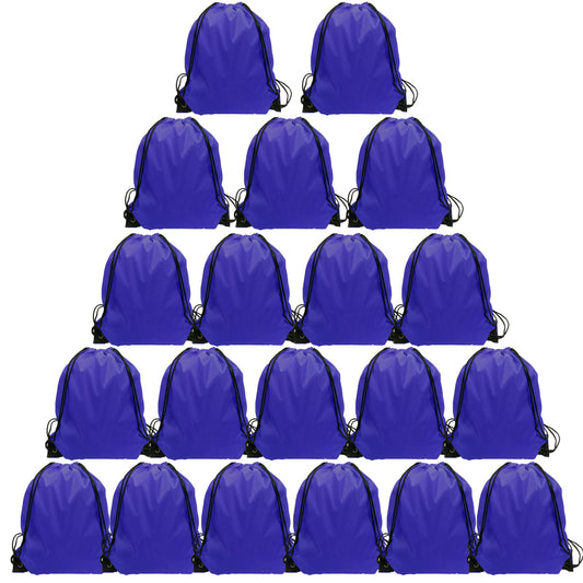 GoodtoU Drawstring Bags Bulk, 20 Pcs Draw String Bags Cinch Bag Drawstring Gym Bag Sackpack Drawstring Backpack for Women Men, Blue