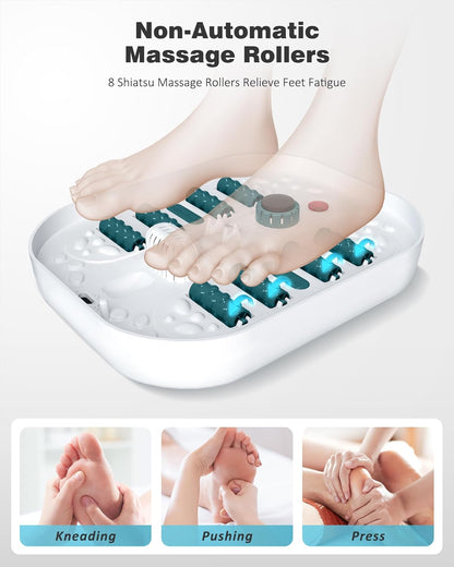 Foot Spa Bath Massager with Heat, Bubbles, Vibration, 8 Removeable Roller (not Motorized), Pedicure Foot Spa with 95-118℉ Temperature Control for Relaxing Feet at Home