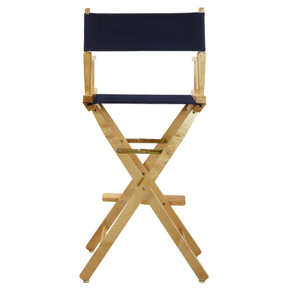 Casual Home Director's Chair ,Natural Frame/Navy Canvas,30" - Bar Height
