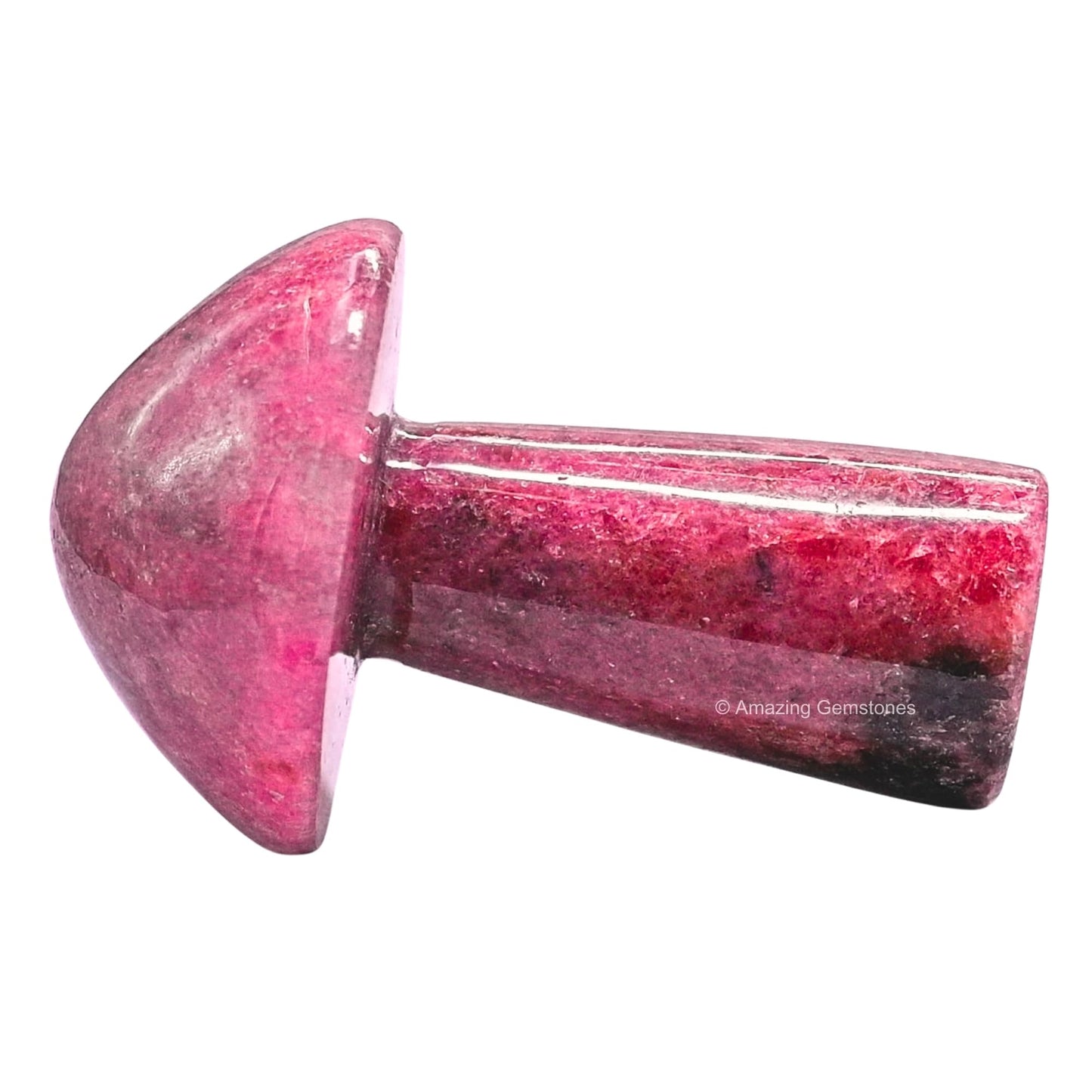Amazing Gemstone Rhodonite Crystal Mushroom Decor Aesthetic Small Crystals - 2" Little Mushroom Decorations for Home, Office, Room Table Mini Crystals Stone Mushrooms DIY Gifts