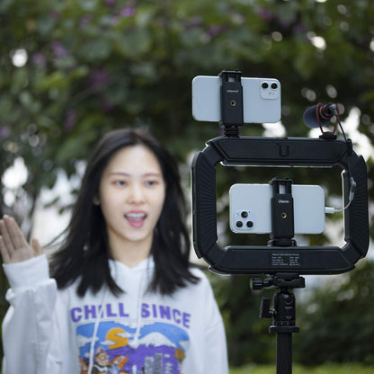 Portable Handheld LED Selfie Ring Light - ULANZI Phone Video Ring Light with Phone Holder, 2500K-8500K Selfie Light with 8000mAh Build-in Battery For Filmmaking, Live Stream, TikTok, YouTube Recording
