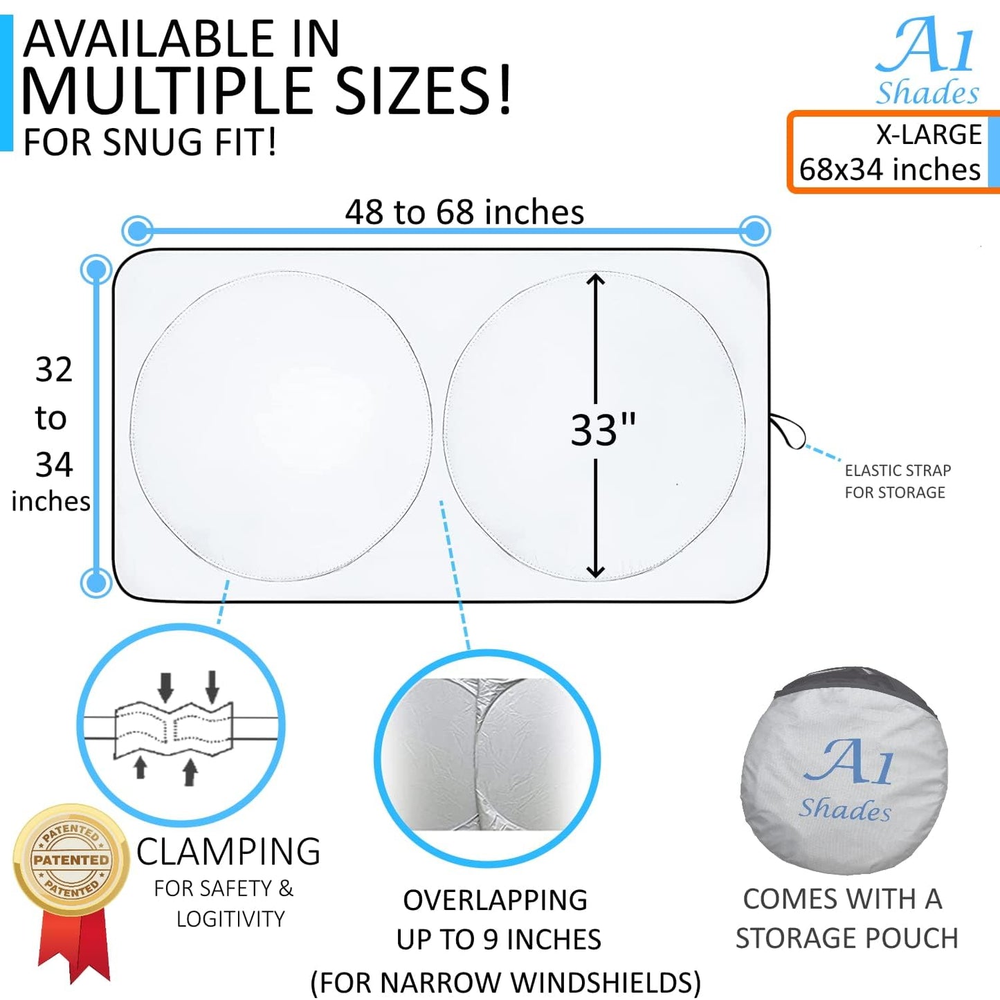 Sunshades Window Sunshade for car Sun Shade Windshield car Windshield Sun Shade Shades for Front Automotive Windows Sun Visor (XL)