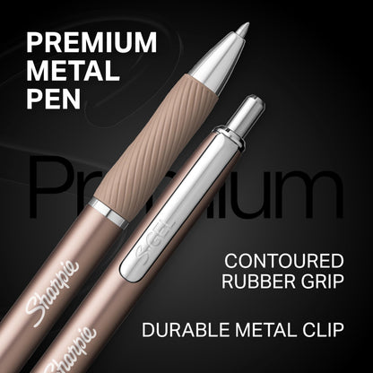 Sharpie S-Gel, Gel Ink Pens, Medium Point (0.7mm), Sleek Metal Barrel, Black Ink, 12 Count - Drawing, Journaling, Writing, School, Teacher Supplies